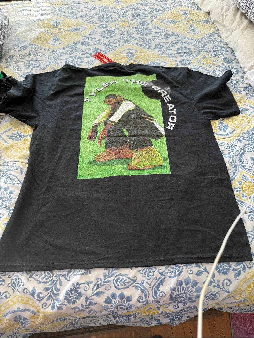 Tyler, The Creator Black Graphic Short-Sleeve Tee with Green Panel